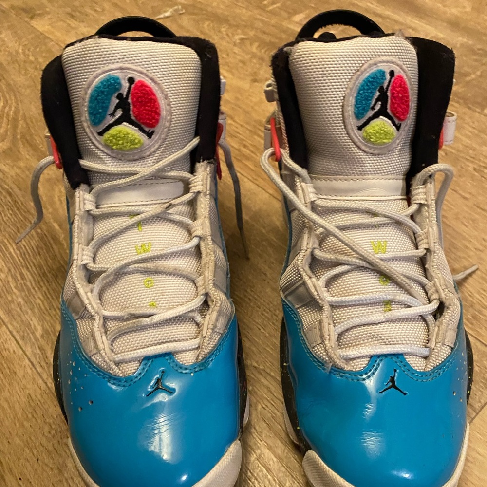 Nike Air Jordan 6 Rings in the White Light Blue Fury Cyber